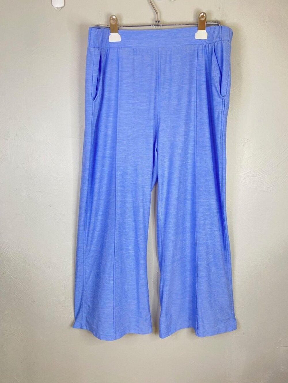 Duluth Armachillo Wide Leg Cropped Capri Lounge Pajama Pants Blue Cool Stretchy - Picture 3 of 9